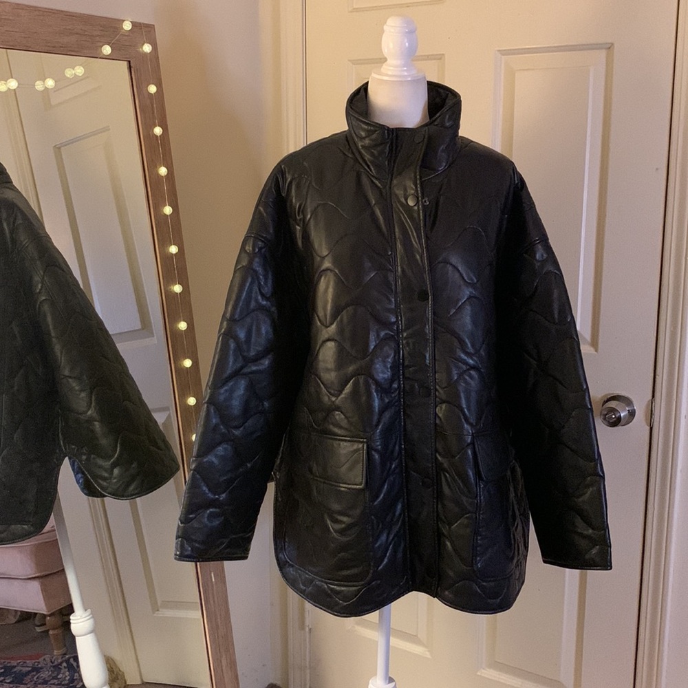 Lamarque Beruka Quilted Leather Jacket Coat Free People - Picture 7 of 17